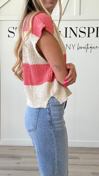 Liza Stripe Sleeveless Sweater *FINAL SALE*
