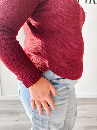 Hanna Marled Waffle Sweater