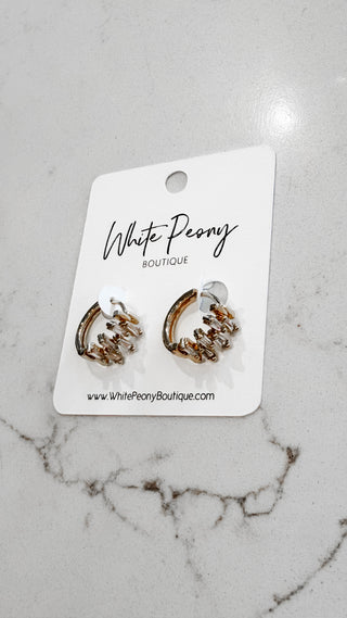 LOT #312 - Asymmetrical  Baguette Earrings. *Final Sale*