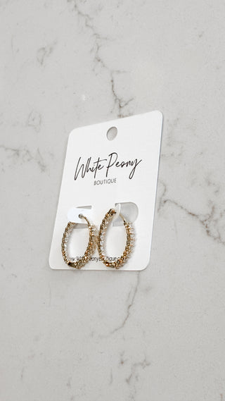 Crystal Row Huggie Earrings. *Final Sale*