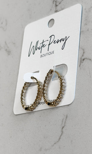 Crystal Row Huggie Earrings. *Final Sale*