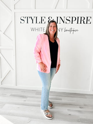 Aria 3/4 Ruched Sleeve Blazer