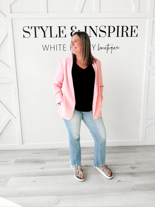 Aria 3/4 Ruched Sleeve Blazer