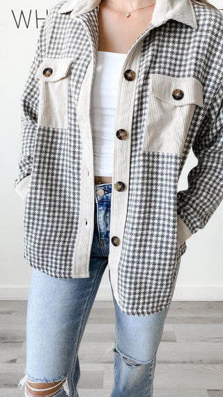 Margot Contrast Checkered Shacket