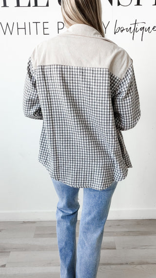 Margot Contrast Checkered Shacket