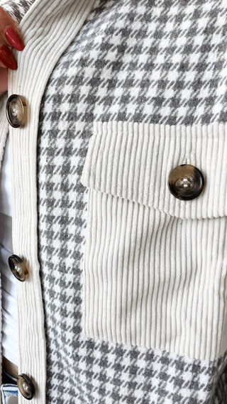 Margot Contrast Checkered Shacket