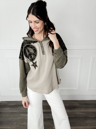Mackenzie Star Peace Patchwork Hoodie *FINAL SALE*