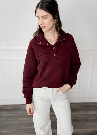 Anya Quilted 1/4 Snap Pullover