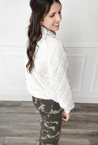 Anya Quilted 1/4 Snap Pullover