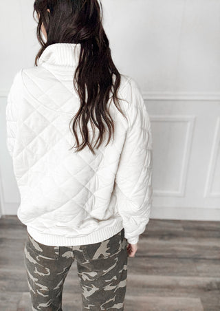 Anya Quilted 1/4 Snap Pullover