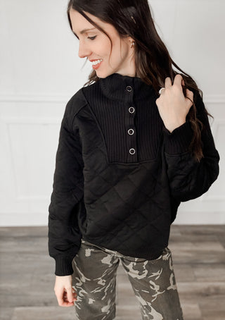 Anya Quilted 1/4 Snap Pullover
