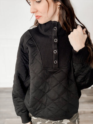 Anya Quilted 1/4 Snap Pullover