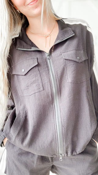 Journi Shoulder Detail Full Zip Jacket
