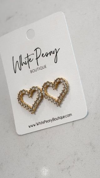 CZ Open Heart Stud Earrings. *Final Sale*
