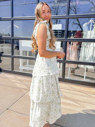 Victoria Ruffle Tiered Midi Dress