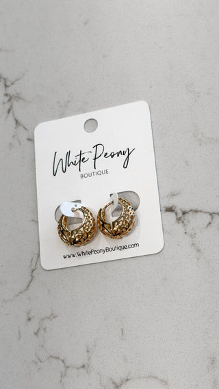 Textured Hoop Earrings. *Final Sale*
