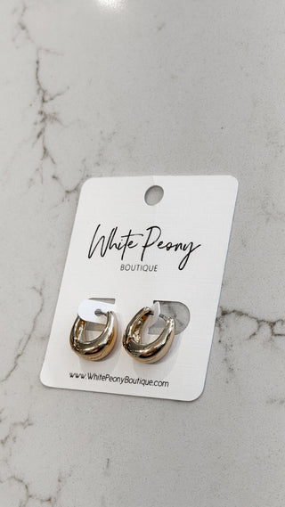 Oblong Huggie Earrings  *Final Sale*