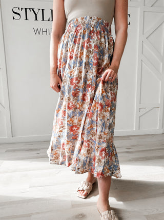 Tatum Ruched Waist Floral Skirt