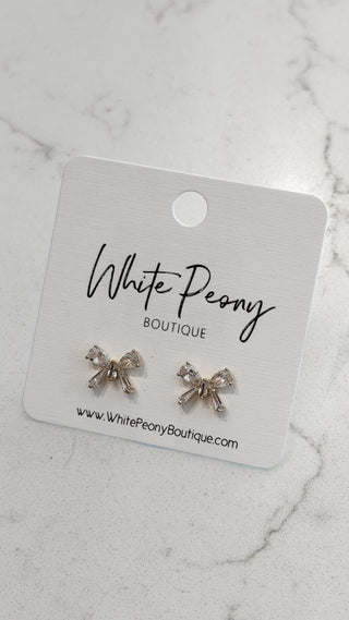 Crystal Bow Earrings. *Final Sale*