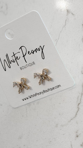 Crystal Bow Earrings. *Final Sale*
