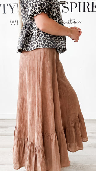Vivian Wide Leg Ruffle Bottom Pants