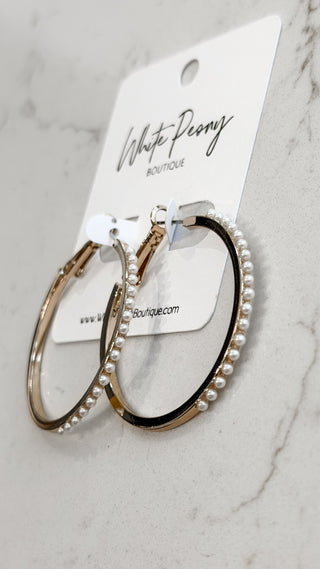 Pearl Hoop Earrings *Final Sale*