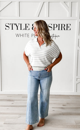 Raya Striped Semi Cropped Top *FINAL SALE*