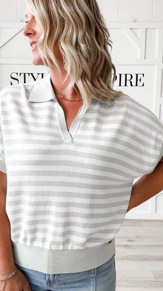 Raya Striped Semi Cropped Top *FINAL SALE*