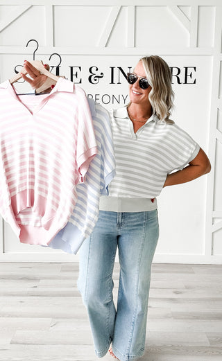 Raya Striped Semi Cropped Top *FINAL SALE*