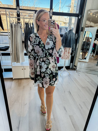 Mia Floral Wrap Mini Dress