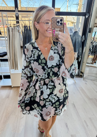 Mia Floral Wrap Mini Dress
