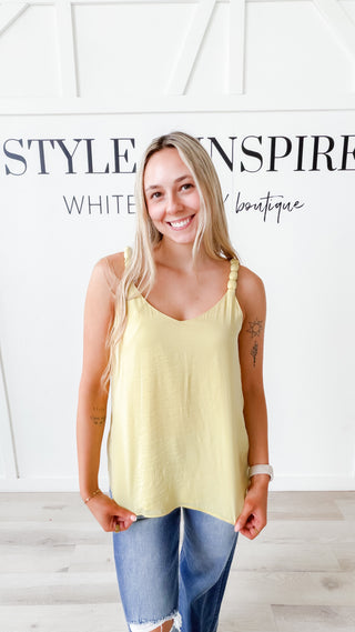 Ellie V-Neck Tank W/Accent Straps