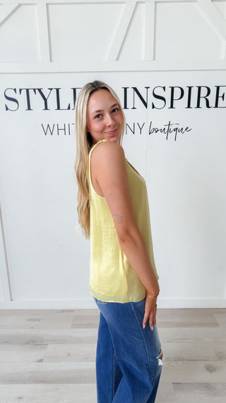 Ellie V-Neck Tank W/Accent Straps