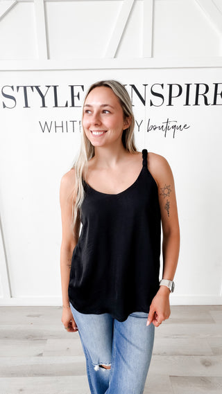 Ellie V-Neck Tank W/Accent Straps