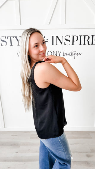 Ellie V-Neck Tank W/Accent Straps