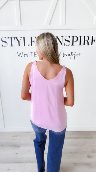 Ellie V-Neck Tank W/Accent Straps