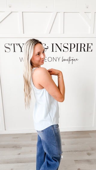 Susan Buckle Strap Sleeveless Top