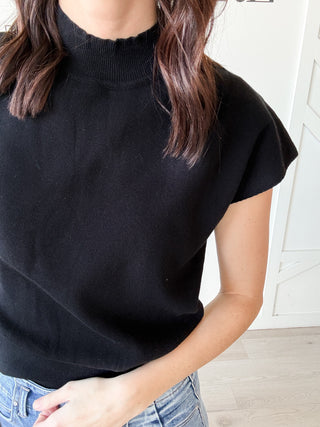 Evelyn Mock Neck Cap Sleeve Top