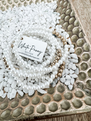 Delicate Pearl and Gold Bracelets