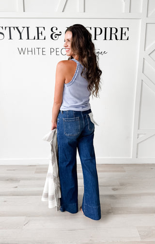 Tami Soft Rib Ruffle Neck Tank