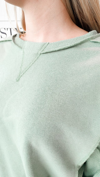 Ronnie Solid Knit Exposed Seam Pullover