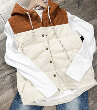 Roma Contrast Puffer Vest