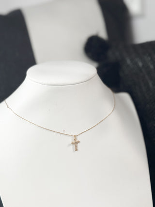 Delicate Pave Cross Necklace. *Final Sale*