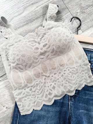 Sutton Scallop Edge Lace Bralette Tank