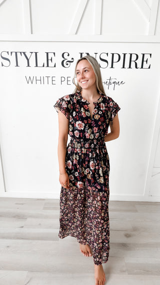 Gianna Floral Smock Waist Maxi Dress
