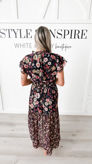 Gianna Floral Smock Waist Maxi Dress