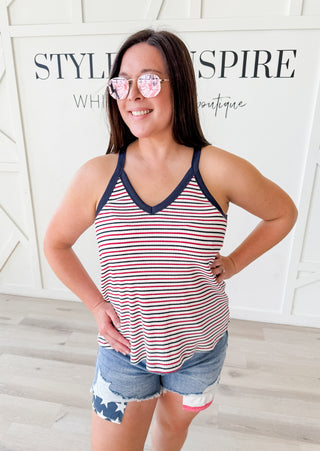 Geneva Multi Striped Rib Top