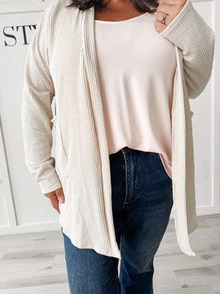 Gemini Urban Ribbed Open Cardigan