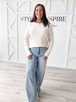 Nola Pin Stripe Long Sleeve Top