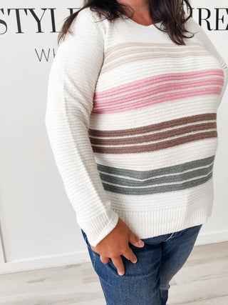 Maisy Multi Color Stripe Sweater